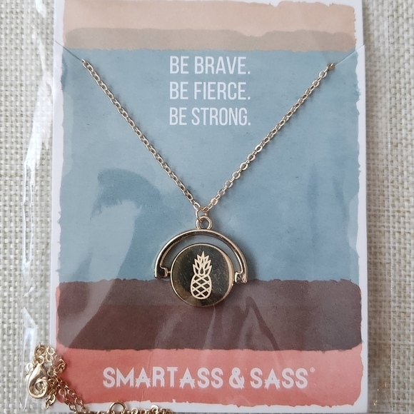 Pineapple Fidget Necklace Gold Tone "Stand Tall Stay Sweet" by Foxy Orig… - Picture 3 of 4